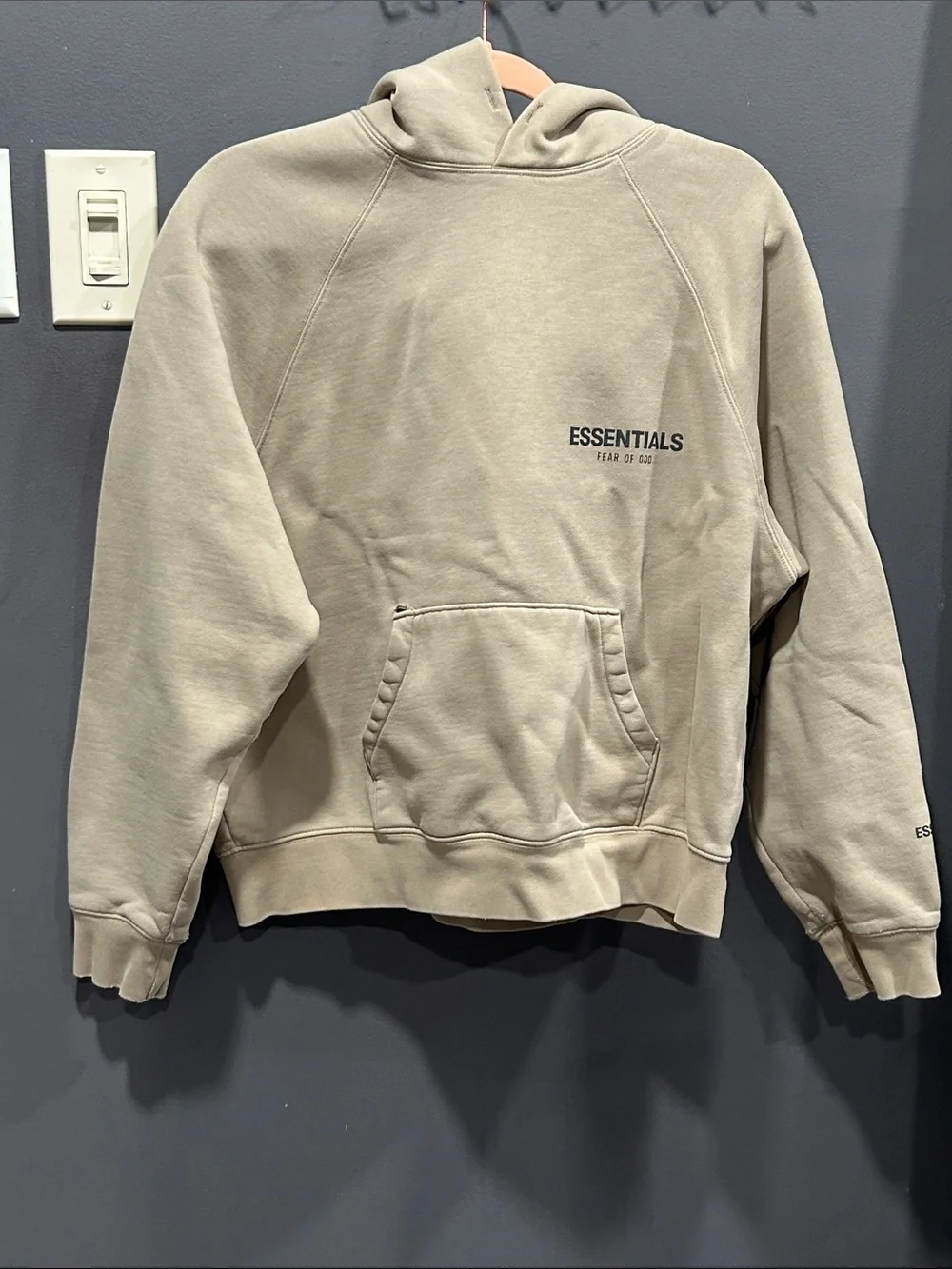 Essentials Men's Crewneck Hoodie in Taupe